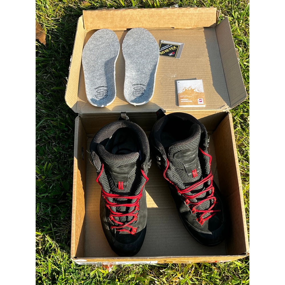 Hanwag Makra Trek GTX SMU Mens Hiking Boots Black Red Gore-Tex US 10 EU 43